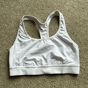 (S) champion white sports bra